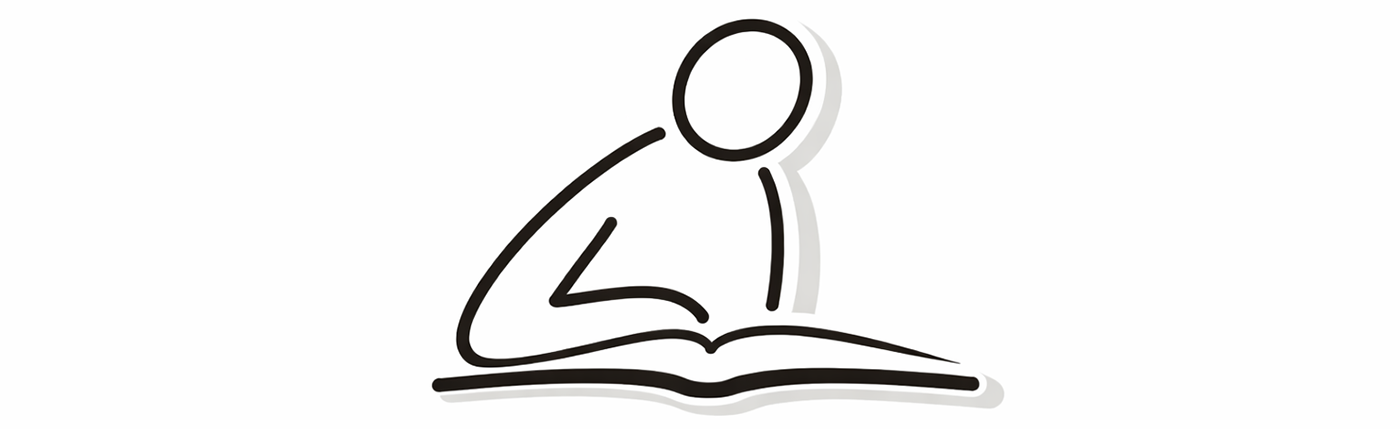Paper Chavruta logo, a person sitting quietly studying an open book